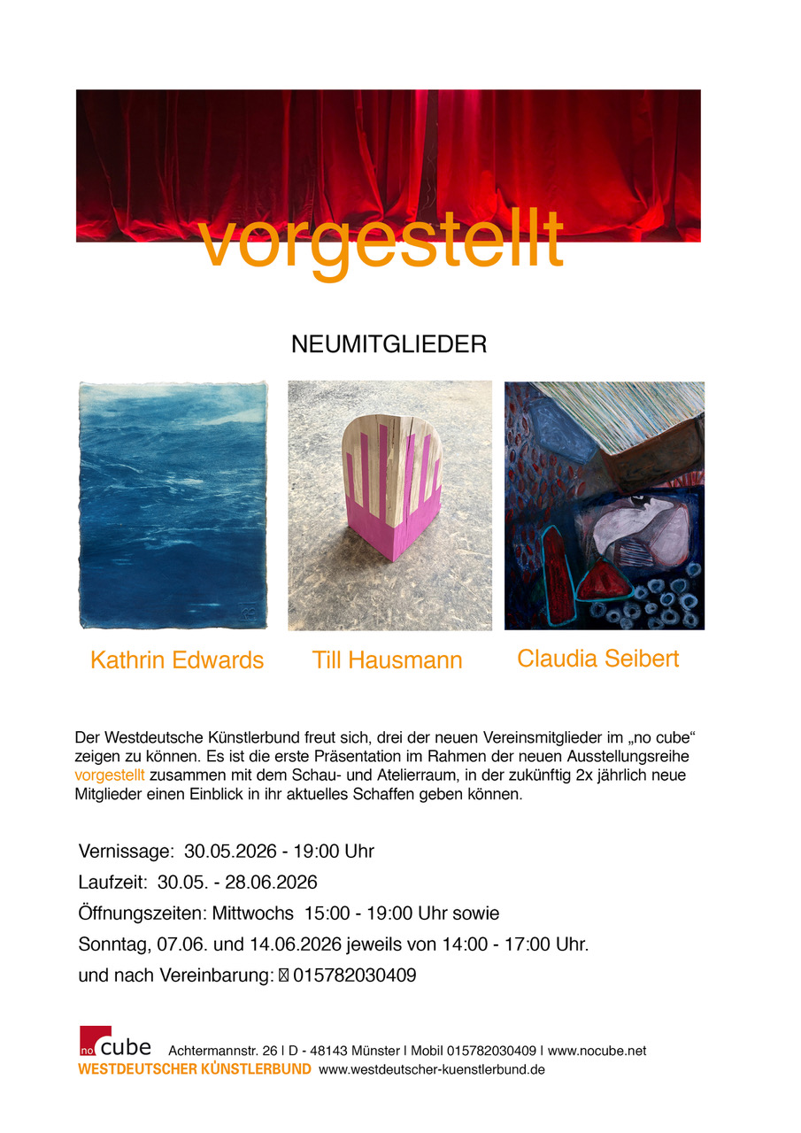 Einladungskarte vorgestellt, no cube, Münster, 2026