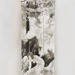 Installationsansicht "the path", Tusche auf Papierrolle, ca 1,5x7 m, 2019