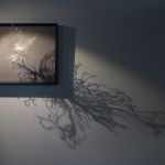 floral V, Wandobjekt, Farbloses PLA-Filament, gerahmt, 24x30x15 cm, 2019