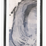 aus der Serie "waves" III (I), Chine Collé, Radierung, auf Büttenpapier, gerahmt, 23x50 cm, 2019