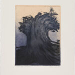 waves XXII, farbige Radierung, Chine Collé auf Büttenpapier, 4 Versionen je Auflage 2, III (2/2), 25 x 35 cm, 2020