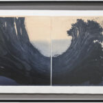 waves XXVII, farbige Radierung, Chine Colle auf Büttenpapier, 5 Versionen je Auflage 2, V (1/2), 60 x 90 cm, gerahmt 70 x 100 cm,2020