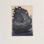 waves XX, farbige Radierung, Chine Collé auf Büttenpapier, 3 Versionen je Auflage 2, III (1/2), 19 x 25 cm, 2020