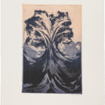 waves : fountain, farbige Radierung, Chine Collé auf Büttenpapier, 4 Versionen je Auflage 2, IV (1/2), 35 x 45 cm, 2020