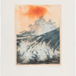 waves XXXIV, farbige Radierung, Chine Collé auf Büttenpapier, 3 Versionen je Auflage 2, II (1/2), 25 x 35 cm, 2021