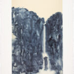 aus der Serie "scapes" (22|V) I, Monotypie und Chine Collé auf Büttenpapier, Buntstift, Pastell, 57 x 77 cm, 2022