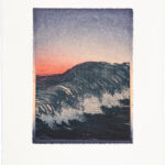 waves (22) II Re, Radierung und Chine Collé auf Büttenpapier, Buntstift, 4 Versionen je Auflage 2, III (2/2), 25 x 35 cm, 2022