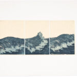 waves (22) II Tript, Radierung und Chine Collé auf Büttenpapier, 3 Versionen je Auflage 2, I (1/2), 45 x 65 cm, 2022
