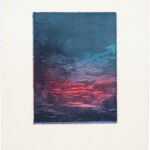 Out Of The Blue I, Holzschnitt, Mokulitho und Chine Collé auf Büttenpapier, 19 Unikate, 25 x 35 cm, 2023