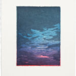 Out Of The Blue I, Holzschnitt, Mokulitho und Chine Collé auf Büttenpapier, 19 Unikate, 25 x 35 cm, 2023