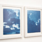 blue sky I und II, Rahmen je 18 x 24 cm, weiß-lasiert mit Passpartout