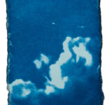 aus der Serie "mini-sky" (24), Cyanotypie auf Kozo Washi, ca. 5 x 7 cm, 2024