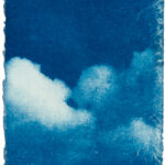 aus der Serie "mini-sky" (24), Cyanotypie auf Kozo Washi, ca. 5 x 7 cm, 2024