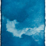 aus der Serie "mini-sky" (24), Cyanotypie auf Kozo Washi, ca. 5 x 7 cm, 2024