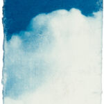aus der Serie "mini-sky" (24), Cyanotypie auf Kozo Washi, ca. 5 x 7 cm, 2024