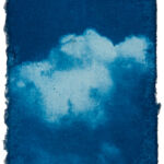 aus der Serie "mini-sky" (24), Cyanotypie auf Kozo Washi, ca. 5 x 7 cm, 2024
