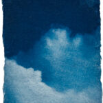 aus der Serie "mini-sky" (24), Cyanotypie auf Kozo Washi, ca. 5 x 7 cm, 2024