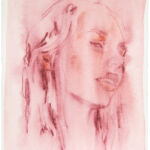 Kathrin Edwards, Portrait 3, Aquarell und Aquarellbuntstift auf Büttenpapier, 11,6 x 17,1 cm, 2025