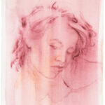 Kathrin Edwards, Portrait 6, Aquarell und Aquarellbuntstift auf Büttenpapier, 11,6 x 17,1 cm, 2025