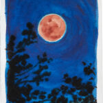 Kathrin Edwards, Mondfinsternis, Aquarell auf Büttenpapier, 11,6 x 17,1 cm, 2025