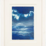 Kathrin Edwards, blue memories (25) 01, Cyanotypie auf Büttenpapier, Aquarell, Unikat, 10x15, Rahmen 15x21, 2025