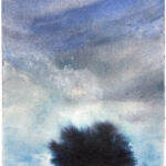 Kathrin Edwards, blue memories (25) 02, Cyanotypie auf Büttenpapier, Aquarell, Unikat, 10x15, Rahmen 15x21, 2025