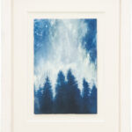 Kathrin Edwards, blue memories (25) 03, Cyanotypie auf Büttenpapier, Aquarell, Unikat, 10x15, Rahmen 15x21, 2025